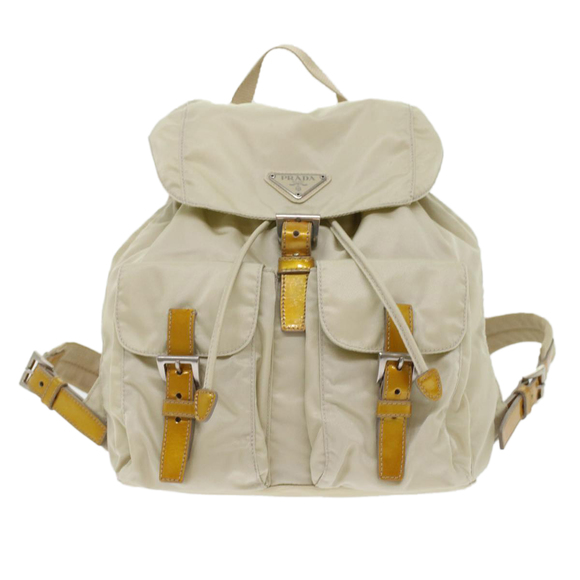 PRADA Backpack Nylon Beige Auth 45868 - Picture 13 of 16